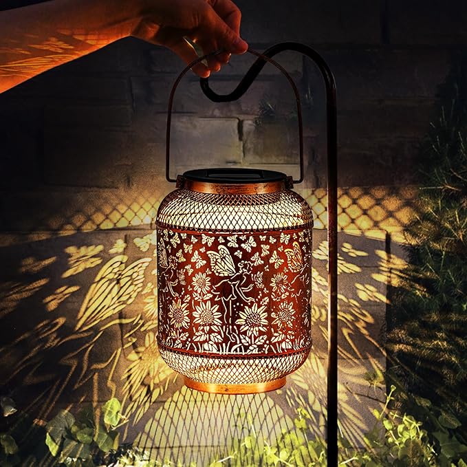 Hummingbird Solar Lantern Outdoor Waterproof Garden Decor, Christmas Gifts for Women, Mom, Metal Hanging Sunflower Solar Lights Outdoor Decoration for Yard, Patio, Tabletop, Pathway-VerdiqueGarden