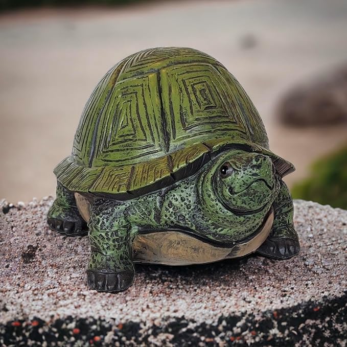 Stocky Turtle Garden and Patio Decor and Key Hider - Holds 2 Hidden Keys Outside, Secret Hidden Door Underneath-VerdiqueGarden