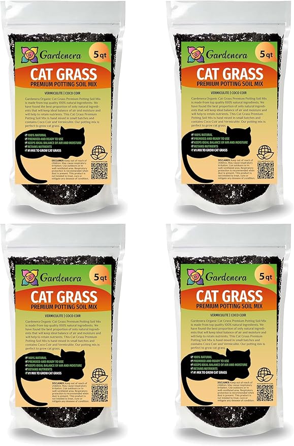 Organic Cat Grass Mix - Grow Nourishing Grass for Your Cat's Delight - 20 QUARTS-VerdiqueGarden