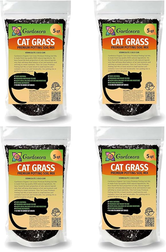 Organic Cat Grass Mix - Grow Nourishing Grass for Your Cat's Delight - 20 QUARTS-VerdiqueGarden