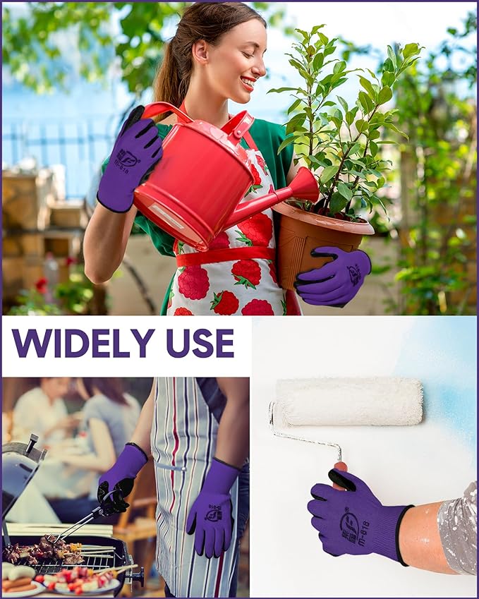 Nuogo 24 Pairs Gardening Gloves for Men Women Rubber Coated Landscaping Work Gloves Safety Work Construction-VerdiqueGarden