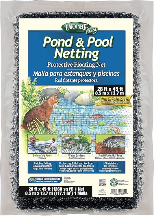 Dalen Pond & Pool Netting – Outdoor Water Garden Cover – Protective Mesh for Fish & Aquatic Life - 3/8" Mesh - (28' x 45')-VerdiqueGarden