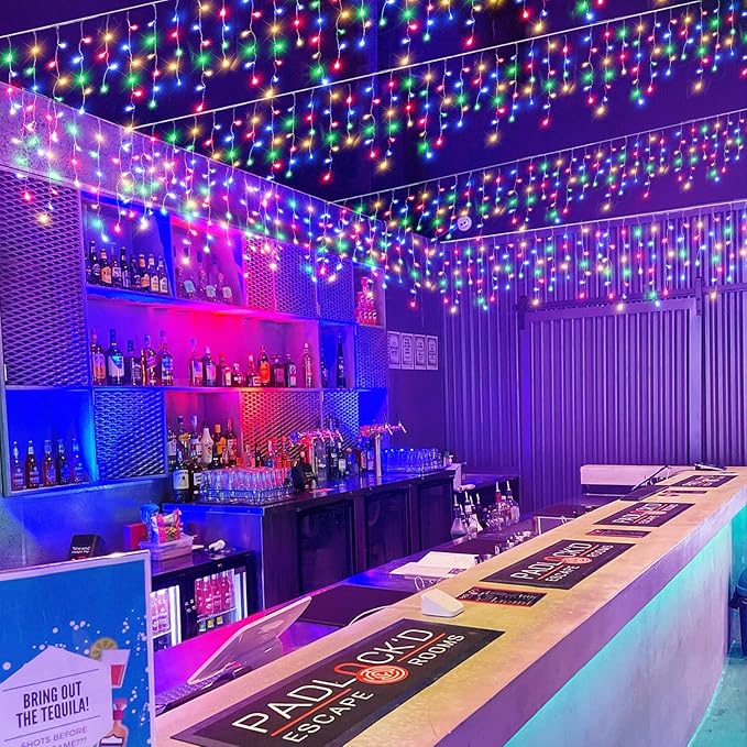 Icicle Lights for Outside, 33FT 400 LED Christmas Lights Outdoor Indoor with 8 Modes 75 Drops, Waterproof Connectable Twinkle String Light for Patio Yard Garden Wedding Party Decor, Multicolor-VerdiqueGarden