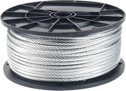 Galvanized Aircraft Cable Wire Rope 3/8" 7x19-4 x 250 ft Reel (1000 ft Total) for DIY Cable Decking Railing System, Marine Grade-VerdiqueGarden