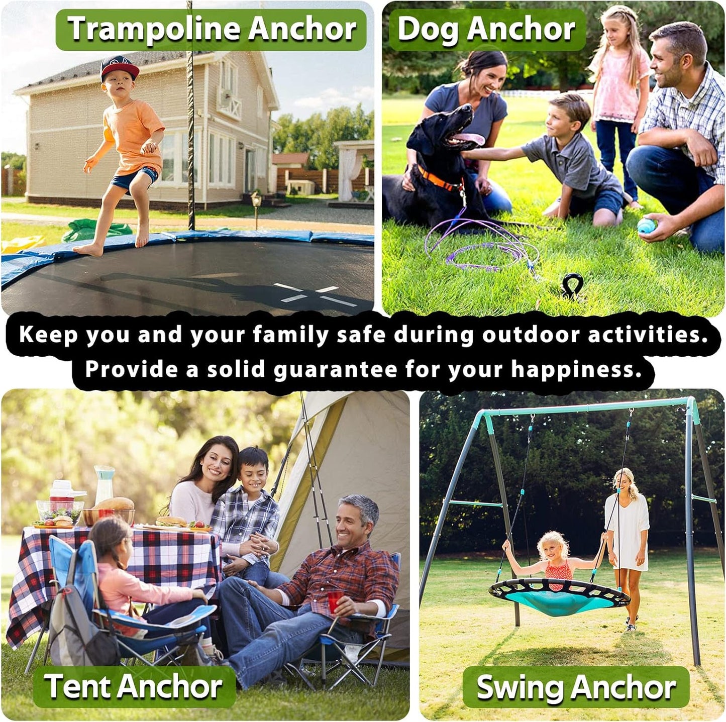 1 Pcs 15.3 Inch Ground Anchor Heavy Duty for High Winds Screw in Earth Anchor Swing Set Spiral Auger Stakes Suitable for Tent Trampoline Tree Garden Fence Sheds Swingset, Easy to Use with Drill-VerdiqueGarden