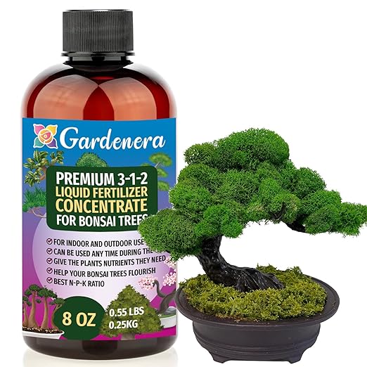 Premium Liquid Bonsai Plant Fertilizer - 3-1-2 Concentrate for Indoor Plants and Flowers by Gardenera | Organic Plant Food for Bonsai - 8oz-VerdiqueGarden