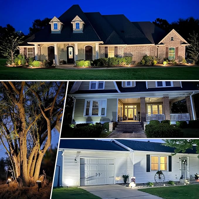 Solar spotlights Outdoor 63 LED 3 Lighting Modes, IP65 Waterproof Lighten Yard Garden House Garage Pathway for Christmas Decorations-6 Pack-VerdiqueGarden