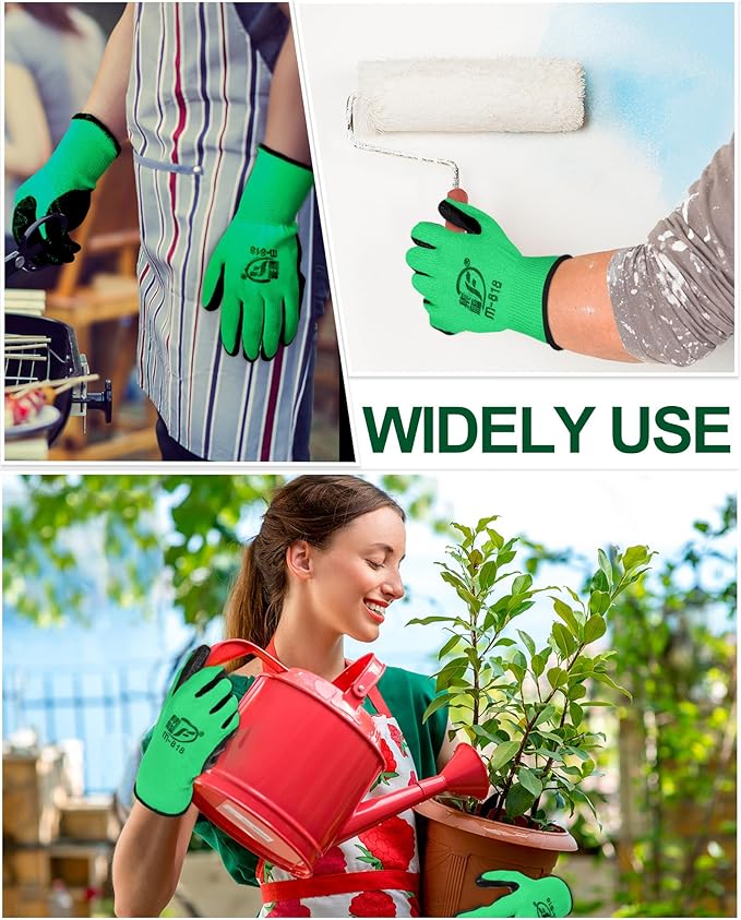 Nuogo 24 Pairs Gardening Gloves for Men Women Rubber Coated Landscaping Work Gloves Safety Work Construction-VerdiqueGarden