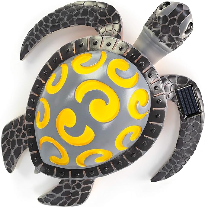 VP Home Tribal Sea Turtle Solar Powered Outdoor Decor Garden Light with LED Glowing Shell Great Addition for Your Garden, Decorations for Outside Patio Lawn Yard-VerdiqueGarden