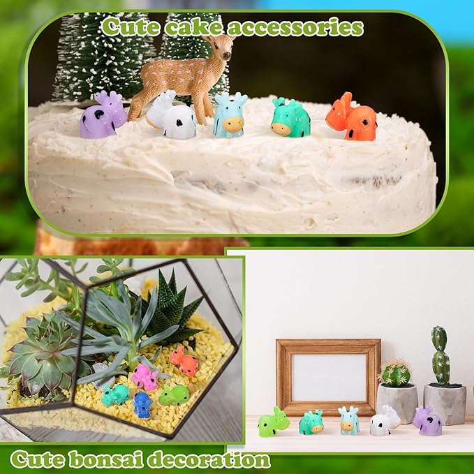 Liliful 200 Mini Resin Cows Bulk Small Plastic Cows Figurines Cute Miniature Cows Animals Figurines Ornament for Moss Landscape Decoration Dollhouse Garden DIY Crafts Accessories-VerdiqueGarden