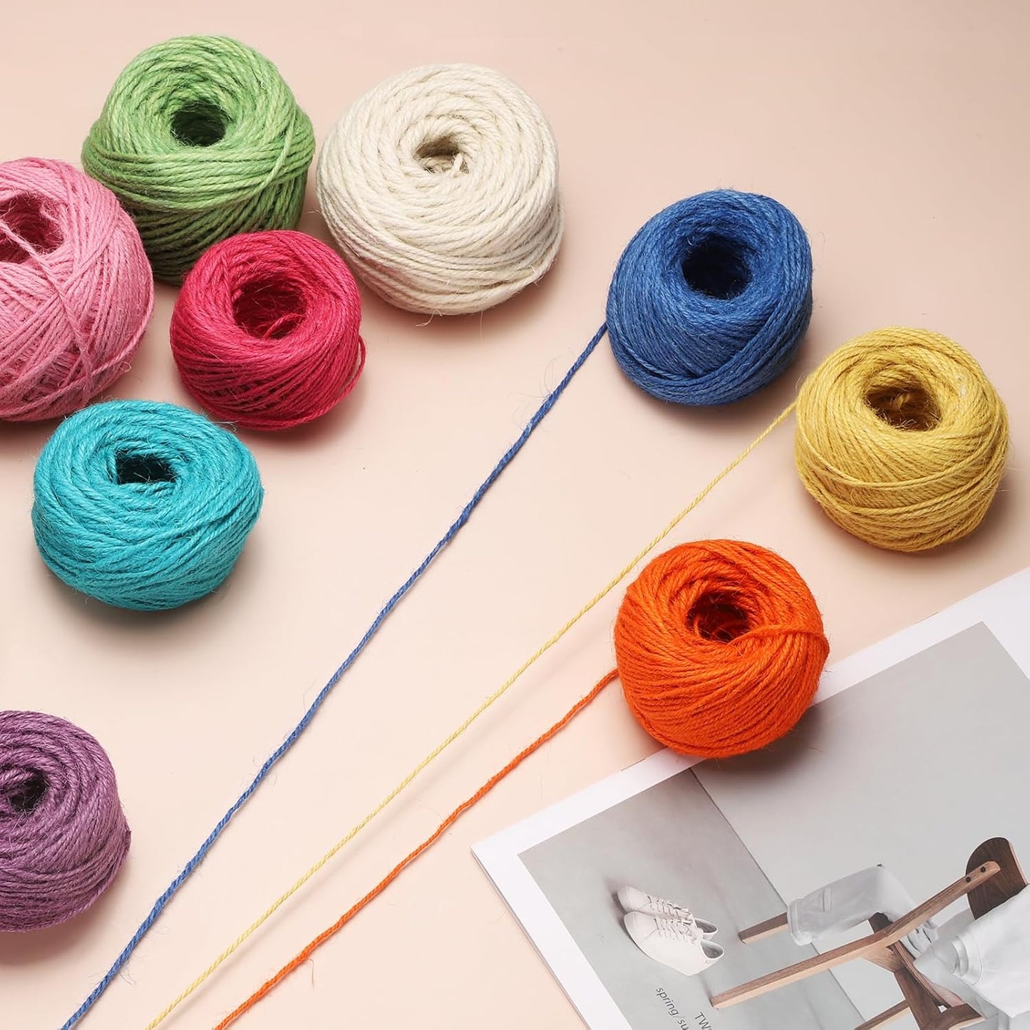 uxcell 164 Feet Natural Jute Twine String,3mm Thin Garden Twine Rope Colored Plant String Cord for DIY Art Crafts Gift Wrapping Decoration Packing Gardening Plant Hanger,Rose Red-VerdiqueGarden