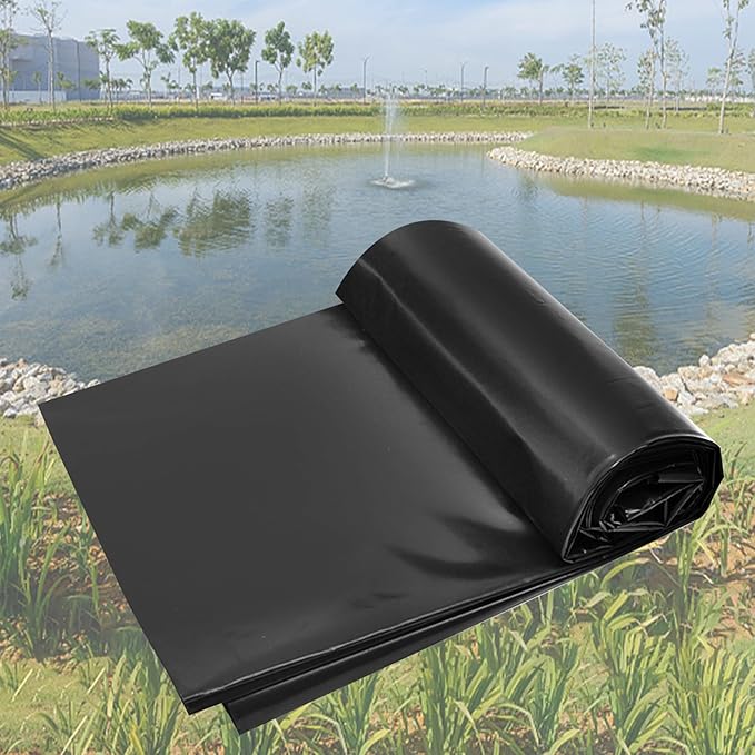 10 x 10 FT Pond Liner, 20 Mil Fish Pond HDPE Liner, Pond Liners for Outdoor Ponds, Koi Ponds, Garden Fountain, Waterfall-VerdiqueGarden