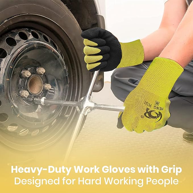 10 OR 20 Pairs Work Gloves–Heavy Duty Rubber Coated Safety Work Gloves–Multipurpose Gloves-VerdiqueGarden