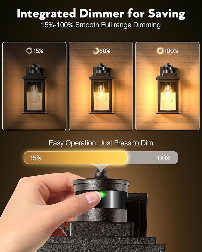 VIANIS Exterior Lights for House with Motion Sensor, Brown Dusk to Dawn Outside Lights for House, Oil Rubbed Bronze Exterior Lighting Fixtures for Garden, Garage, Doorway,Aluminum,Hardwired, Non-solar-VerdiqueGarden