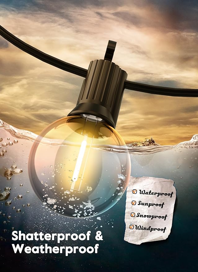 Brightown G40 Replacement LED Light Bulbs, 10 Pack Clear Globe Bulb fits E12 C7 Candelabra Screw Base Sockets, 1.5 Inch Dimmable Edison Light Bulbs for Indoor Outdoor Patio Decor, Warm White-VerdiqueGarden