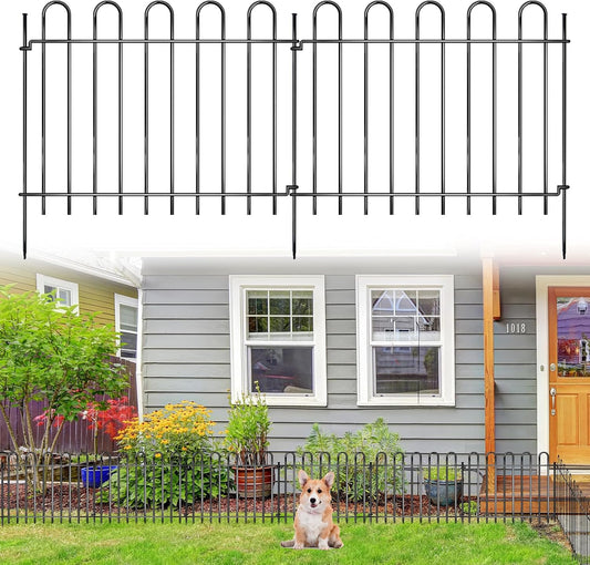 12 Panels Decorative Garden Fence, 17ft X 20in Rustproof Metal Animal Barrier Fence, No Dig Fence Garden Fence, Arched Flower Bed Edging Ornamental Wire Border Fencing for Outdoor Yard, Patio Deco-VerdiqueGarden