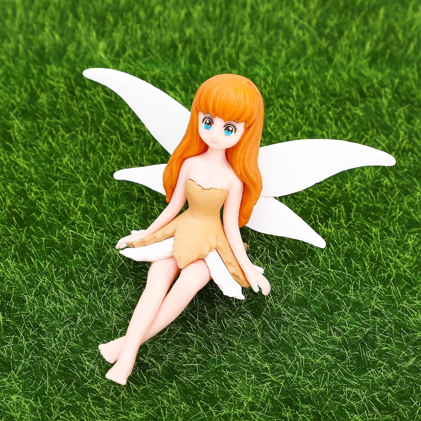 ONEST 8 Pieces Miniature Fairy Garden Accessories Small Fairy Figurines Hand Painted Fairies Figures Girl Fly Wing Figurines for Car Decor Fairies Garden Flower Pot Birthday Cake Topper-VerdiqueGarden