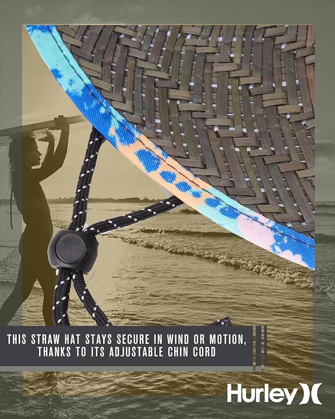 Hurley Men's Straw Hat - Bayside Lifeguard Straw Sun Hat-VerdiqueGarden