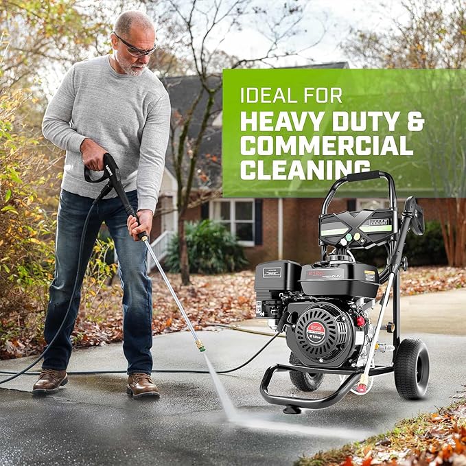 Commercial 4200PSI 4GPM 212CC Gas Pressure Washer, 7.0 HP Professional Gas Power Washer with 5 Nozzles 25FT Hose Foam Bottle for Car Fence Driveway Yard (EPA/CARB/ETL Compliant), Black-VerdiqueGarden