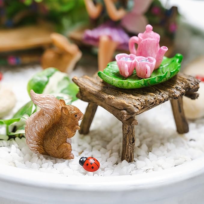 Fairy Garden Accessories Outdoor - Colorful Fairy Garden Starter Kit with a Fairy for a Garden and Miniature Furniture - 14 Piece Set-VerdiqueGarden