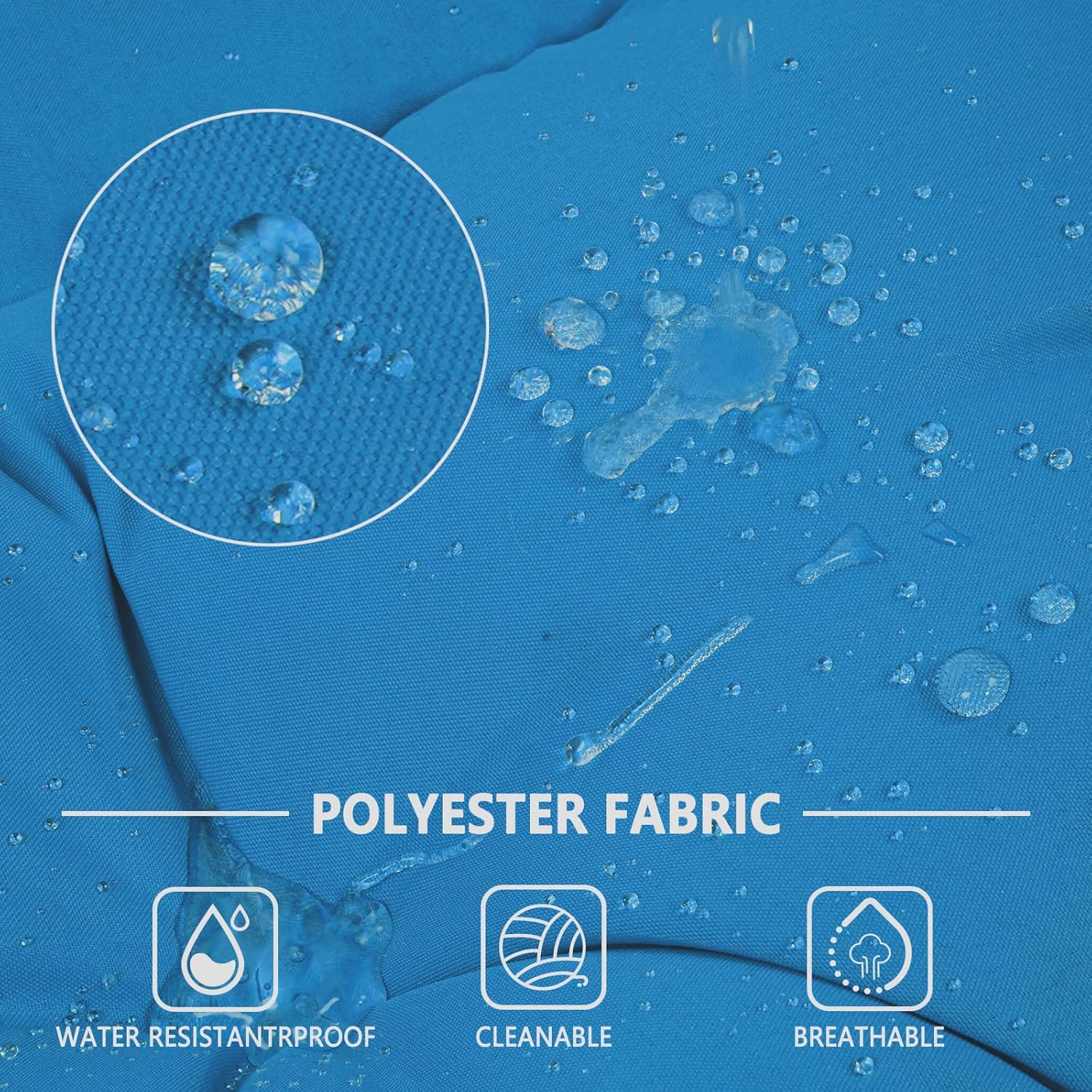 Porch Swing Cushions,Outdoor Cushions 3 Seater Replacement with Backrest, Waterproof Thickened Bench Cushion with Ties for Porch, Patio,Outdoor, Backyard and Garden (Sky Blue 60 * 40 in)-VerdiqueGarden