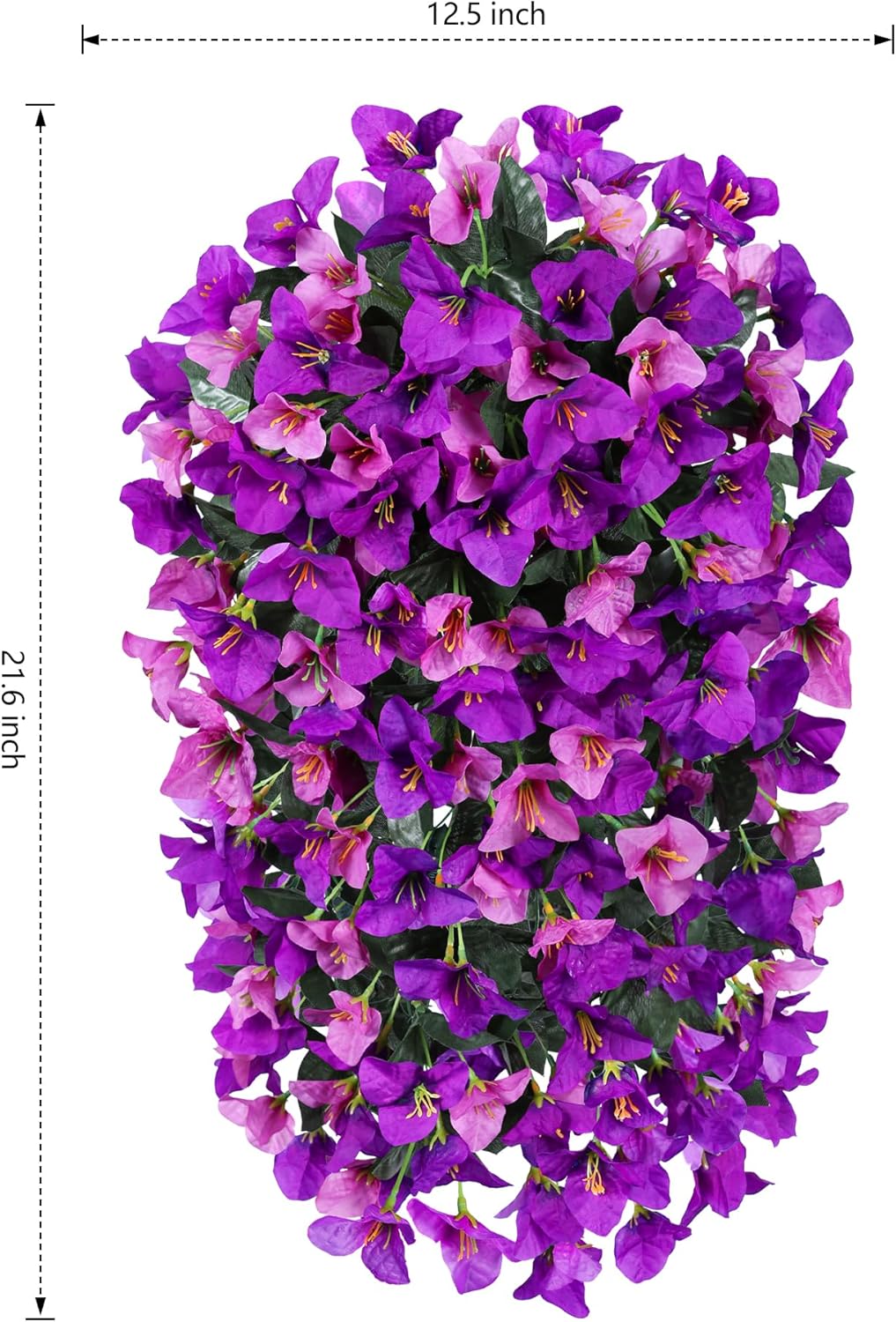 Bougainvillea Artificial Hanging Flowers Plants for Outdoors Decoration, 2pcs Fake Flowers Silk Bougainvillea Vines Realistic UV Resistant Faux Flowers for Outdoor Planters Porch Patio, Mix-VerdiqueGarden