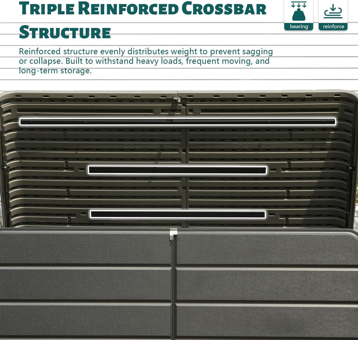 Domi 160 Gallon Outdoor Storage Box – Waterproof, UV-Resistant Deck Box with Lockable Lid for Patio Furniture, Garden Tools, Delivery Packages (Large Resin Storage Bin）-VerdiqueGarden