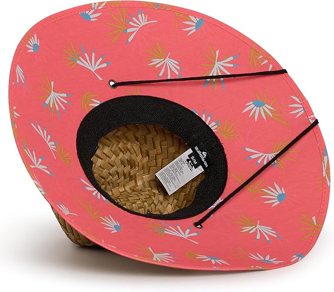 Quiksilver Men's Wide Brim Outdoor Lifeguard Straw Sun Hat-VerdiqueGarden