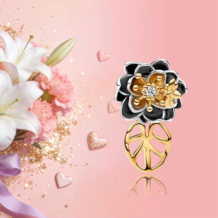 Gold Heart Family Charms Bead for Bracelets and Necklaces Jewelry Charm for Women Valentine Mother's Day