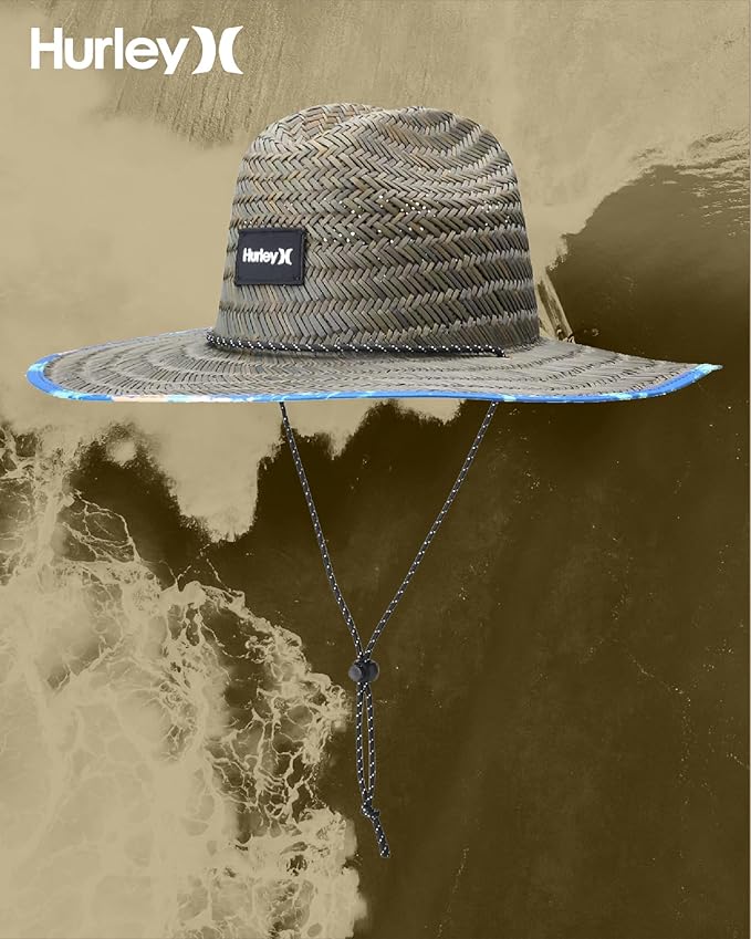 Hurley Men's Straw Hat - Bayside Lifeguard Straw Sun Hat-VerdiqueGarden