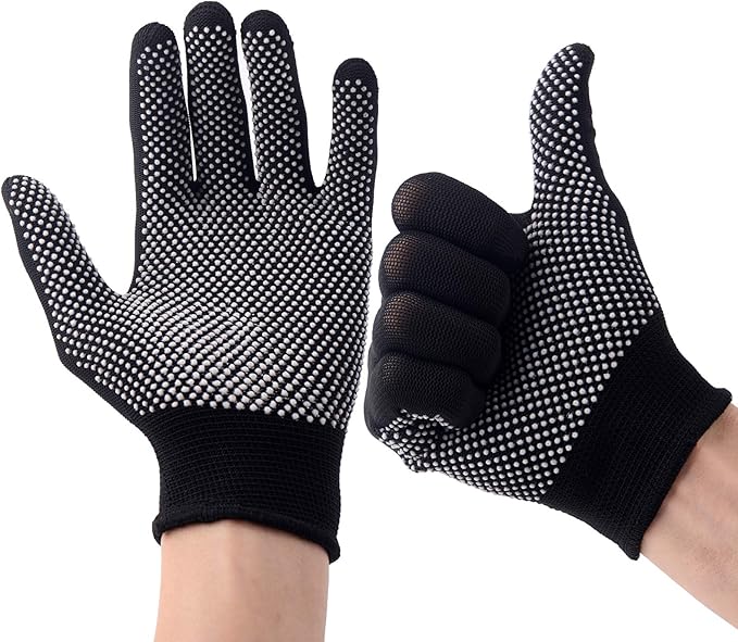 24Pcs Work Gloves Anti-slip Knitted Stretchy Cloth Glove Thin Moist Glove Liners-VerdiqueGarden