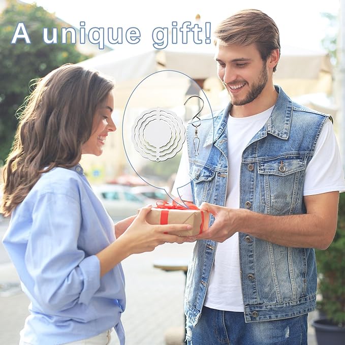 20 Pcs Sublimation Wind Spinner Blanks 3 Inch Bulk Aluminum Metal Ornaments Sublimation Blanks Products Heat Transfer Outdoor Garden Christmas Trees Decoration Sublimation Blank Wind Spinners-VerdiqueGarden