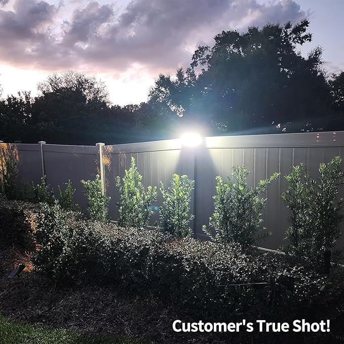 intelamp Solar Outdoor Lights,6000mAh Motion Sensor with Dual Sensors,Waterproof Solar Flood Lights 270°Wide Angle for Outside with 3 Modes-VerdiqueGarden