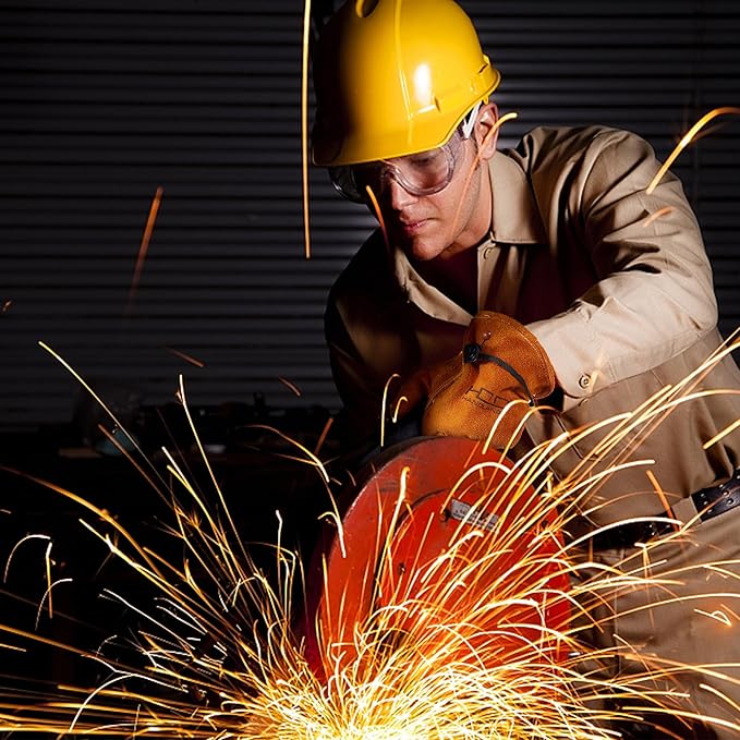 HLDD HANDLANDY Leather Work Gloves for Men & Women, Adjustable Wrist Cowhide Gardening Glove with Reinforced Palm for Driver-VerdiqueGarden