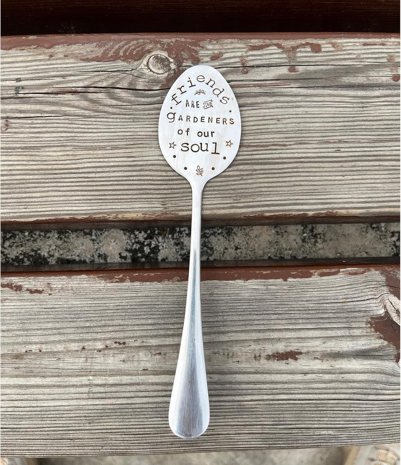 Garden Plant Marker Friendship Gift for Women Gardeners, Plant Stake Label Sign Tag Gardening Gifts for Woman Plant Lovers, Metal Garden Decoration (Gardener of Our Soul)-VerdiqueGarden