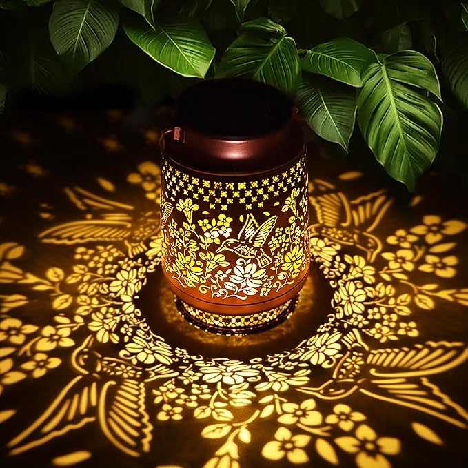 Hummingbird Solar Lanterns Outdoor Waterproof, Mothers Day Gifts Birthday Gifts for Women Mom Grandma Sister, Hanging Solar Lantern Garden Decor for Outside Yard Patio Porch Pathway Lawn Balcony-VerdiqueGarden