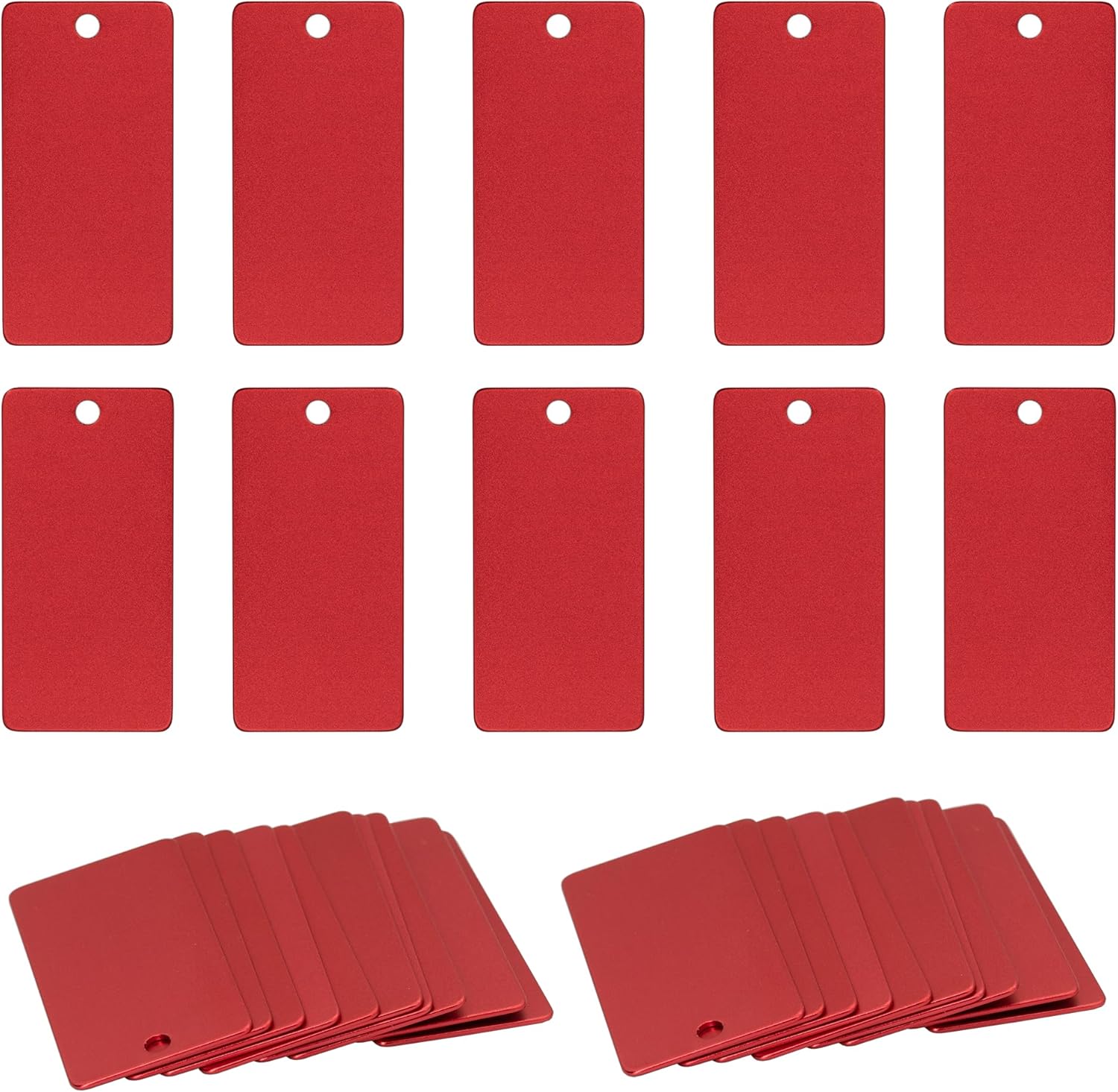 StayMax Anodized Aluminum Engraving Blanks 1x2 Inch 50 Pack (Red)-VerdiqueGarden
