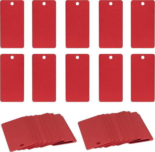 StayMax Anodized Aluminum Engraving Blanks 1x2 Inch 50 Pack (Red)-VerdiqueGarden
