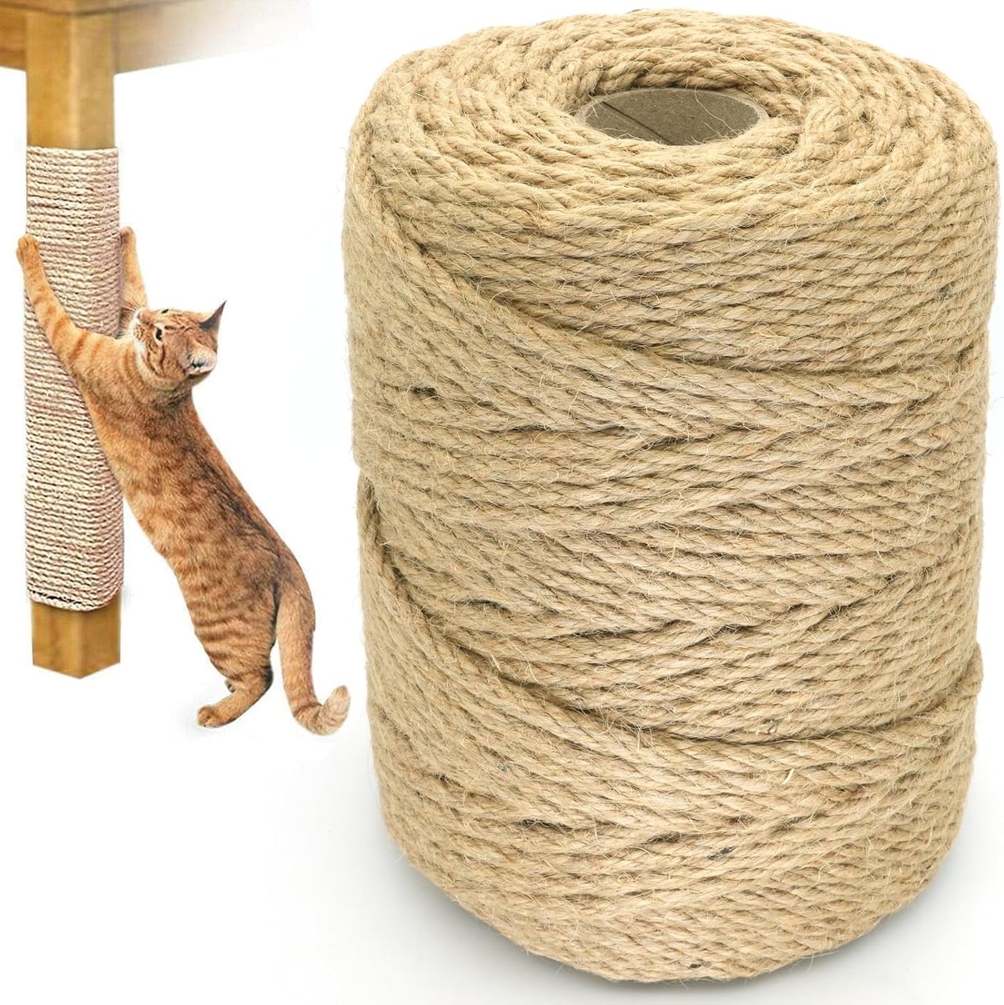 ARISKEY Natural Jute Twine 6mm,164ft Hemp Rope for Crafts Heavy Duty String for Gardening Purposes,Crafting and Packing Projects-VerdiqueGarden