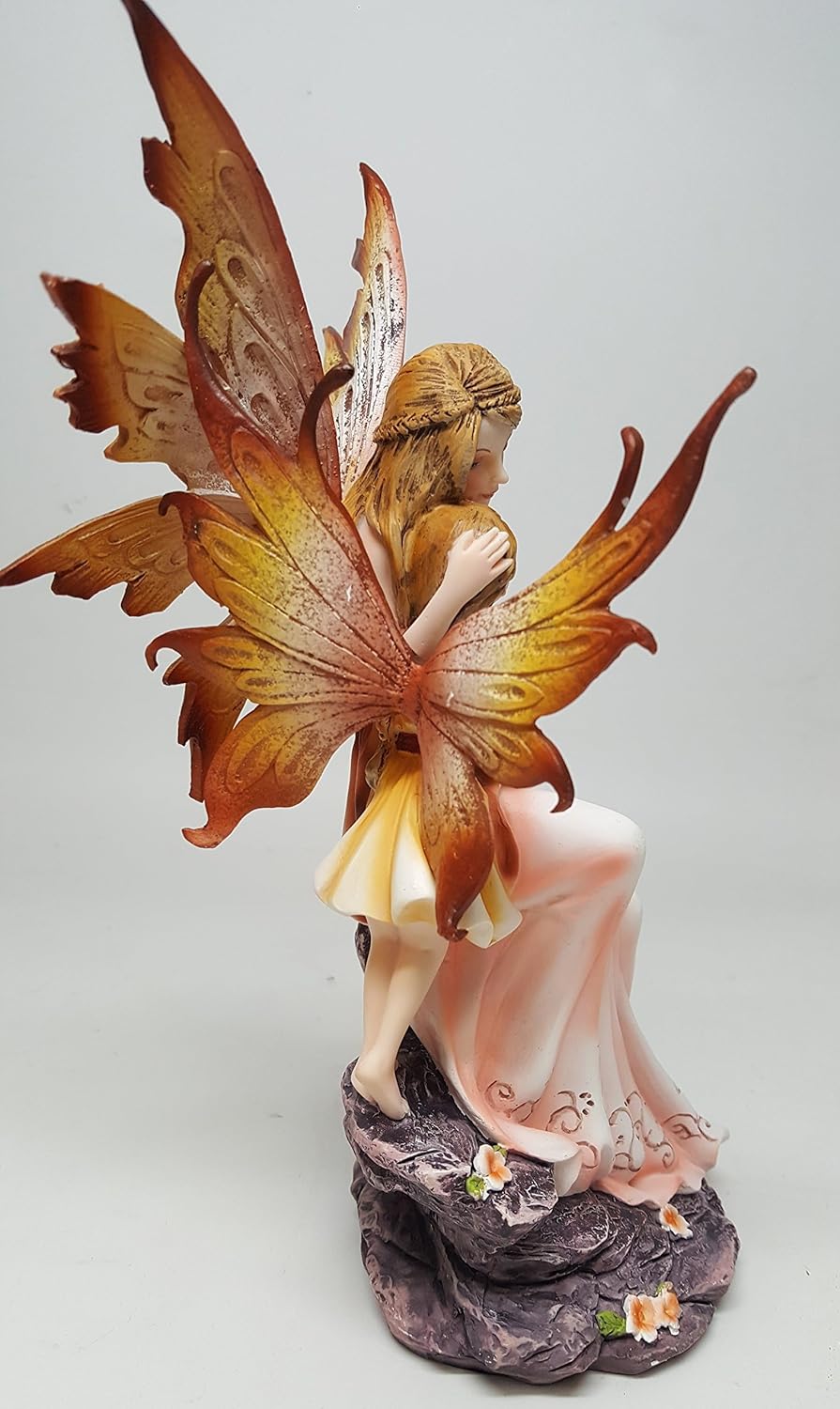 PTC 8.75 Inch Mother and Baby Orange Winged Fairy Statue Figurine-VerdiqueGarden