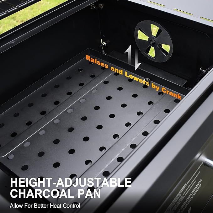 Brand-Man Propane Gas and Charcoal Grill Combo, Dual Fuel BBQ Combo Grill with Stainless Steel Dual Lids & 2 Side Shelves for Outdoor Kitchen & Backyard Barbecue Cooking-VerdiqueGarden