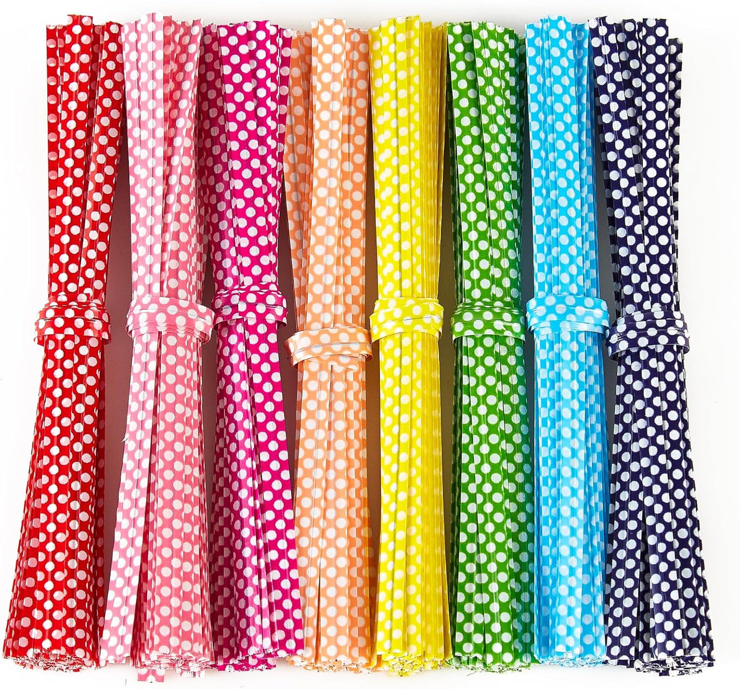 100 PCS 4" Polka-Dotted Bag Twist Ties,Mixed 8 Colors Plastic Twist Ties Bread Bags Ties for Candy Cookies Gift Bags and Decoration-VerdiqueGarden