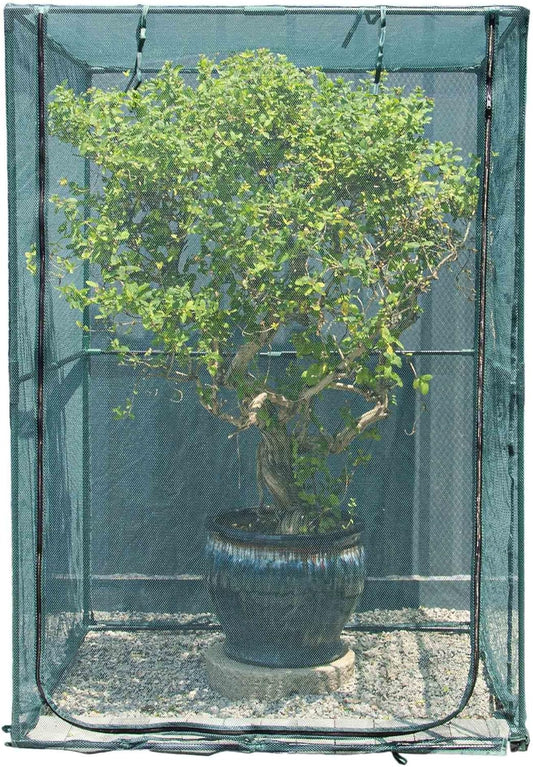 Portable 4'x4' Large 6FT Tall Plant Netting Cover Crop Cages Pest Guard Cover for Vegetables and Fruits Plant Durable Gardening Net with 4 Stakes-VerdiqueGarden