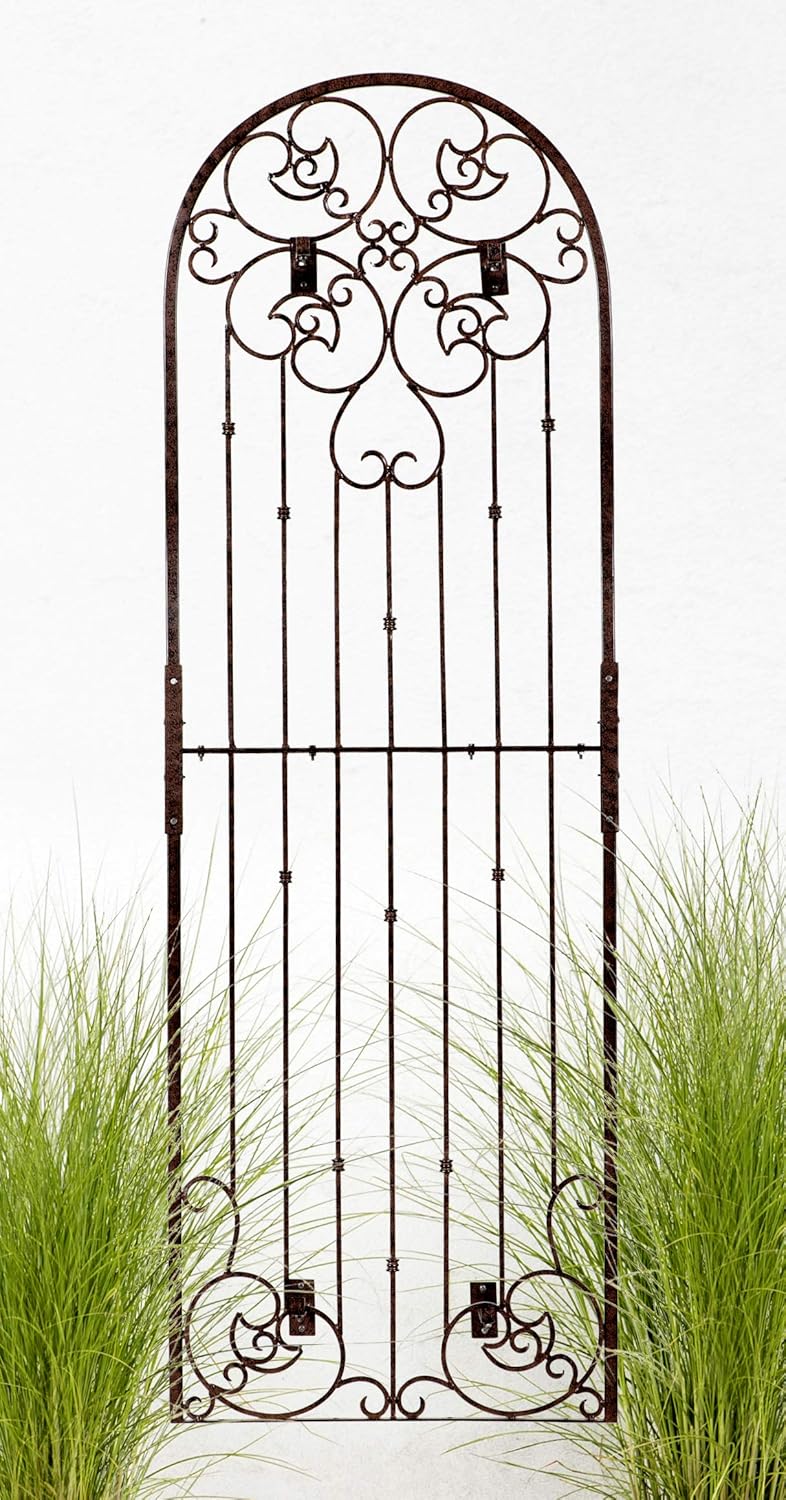 H Potter Outdoor Metal Wall Art Decor or Trellis for Climbing Plants Garden Panel Roses Vines Privacy Includes Brackets for Hanging X Large with 4 Mounts-VerdiqueGarden