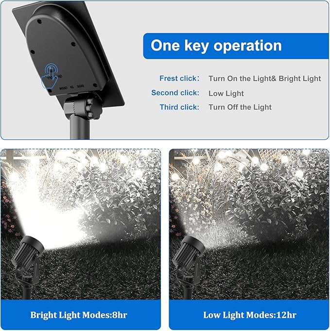 Solar Spot Lights Outdoor, Solar Landscape Spotlights IP65 Waterproof 9.8ft Cable, Dusk to Dawn Solar Uplights for Tree Garden Yard Driveway Porch Walkway Pool (6-in-1, 6000K Cold White)-VerdiqueGarden