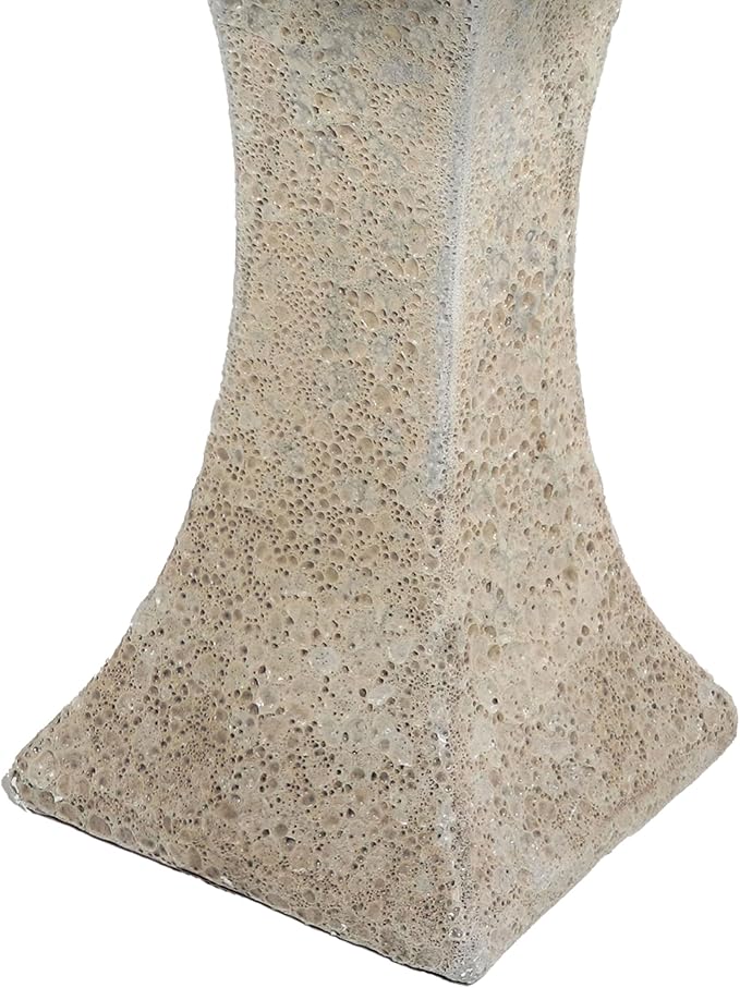 Sunnydaze Ceramic Bird Bath for Outside - 16" H - UV- and Frost-Resistant - Pedestal Bird Bath - Blue Glazed Bowl - White Lava Finish-VerdiqueGarden