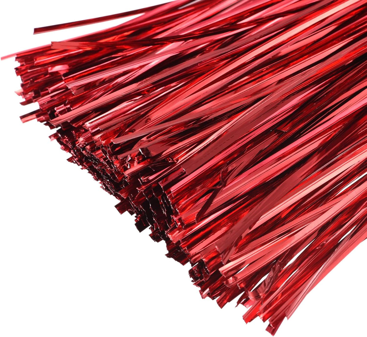 MECCANIXITY Foil Twist Ties 6" 15cm Metallic Plastic Closure Tie for Tying Bread, Candy, Cookies, Gift Bags Arts Crafts Ties Red Pack of 750-VerdiqueGarden