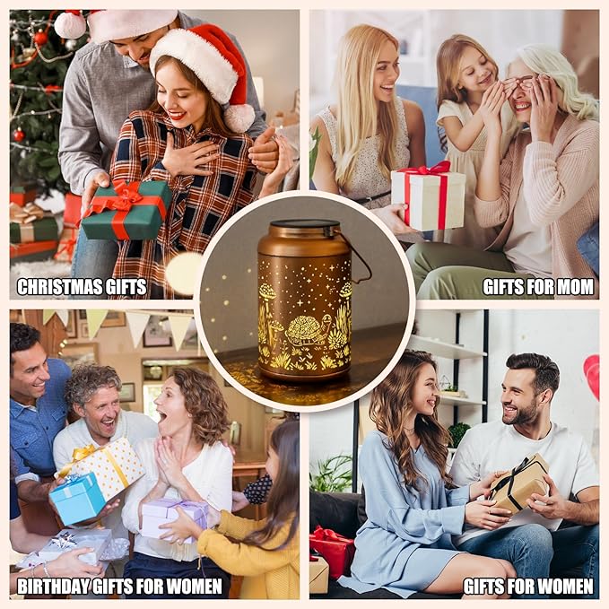 Turtle Solar Lanterns Outdoor Waterproof - Hanging Turtle Solar Lights Garden Decor for Outside, Birthday Gifts for Women, Mom, Mothers Day Gifts, Outdoor Decor for Patio, Yard-VerdiqueGarden