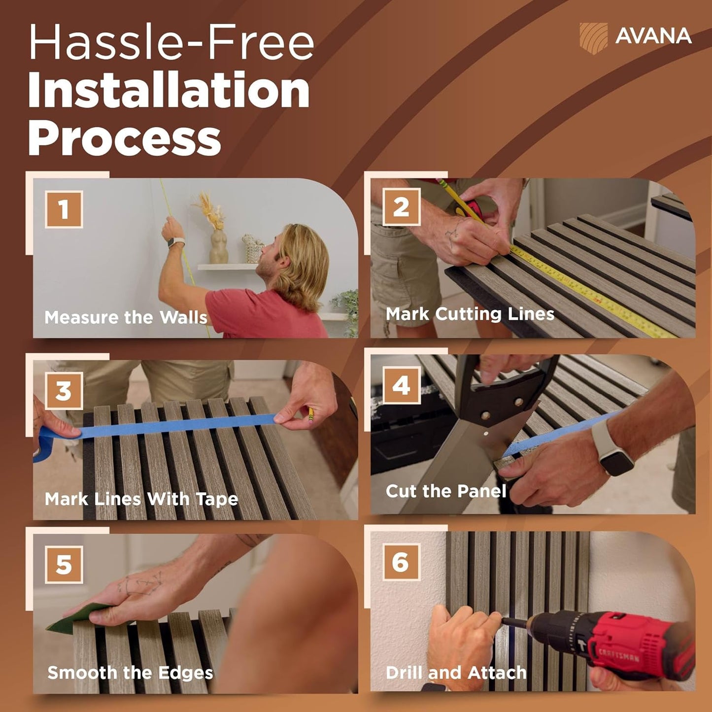 Avana Acoustic Wood Wall Panels – 94.4 x 12.6 Inch Natural Walnut Acoustic Panels 2 PCs – Wall Panels For Interior Wall Decor For Homes, Offices, Studios – Pleasing Decorative Wood Panels For Wall-VerdiqueGarden