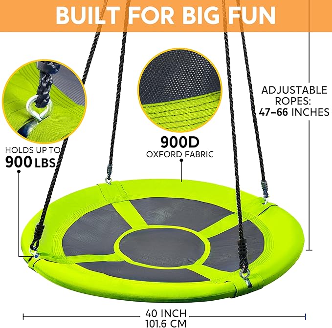 TURFEE Swing for Outdoor Swing Set - Pack of 1 Swing Seat Replacement Kit with Heavy Duty Chains - Backyard Swingset Playground Accessories for Kids (Green)-VerdiqueGarden